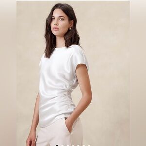 Banana Republic Factory White Satin Blouse